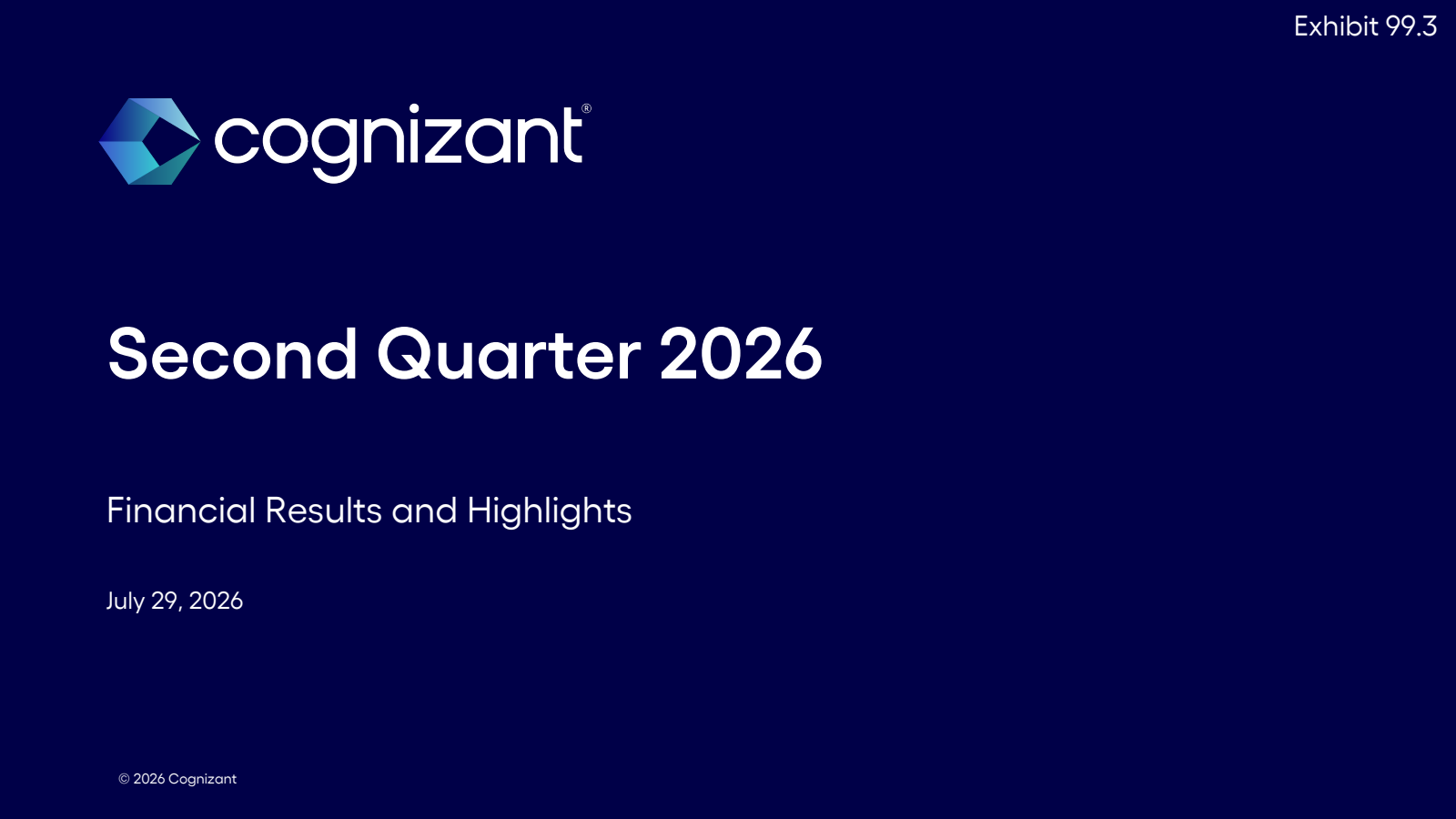 Cognizant Technology Solutions' Q2 2026 Slide Deck