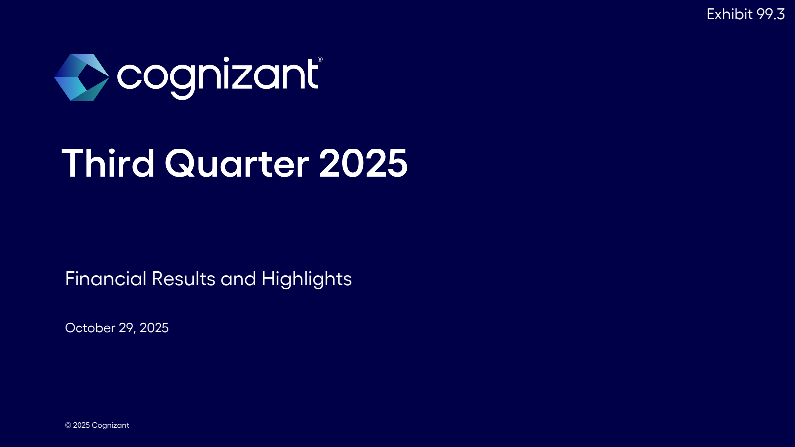 Cognizant Technology Solutions' Q3 2025 Slide Deck