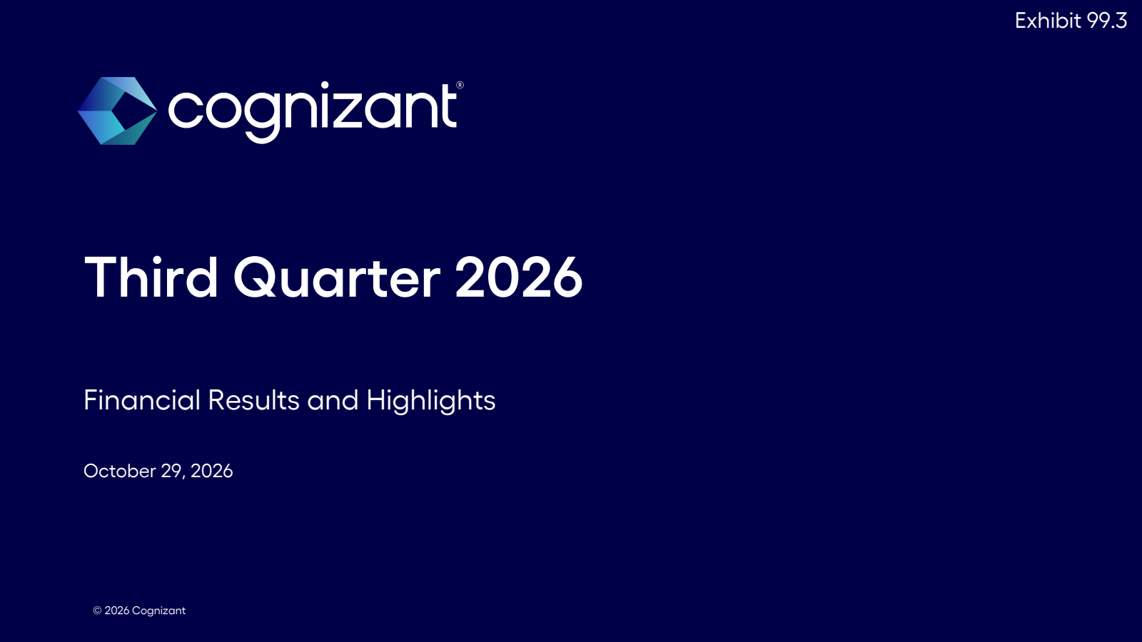 Cognizant Technology Solutions' Q3 2026 Slide Deck