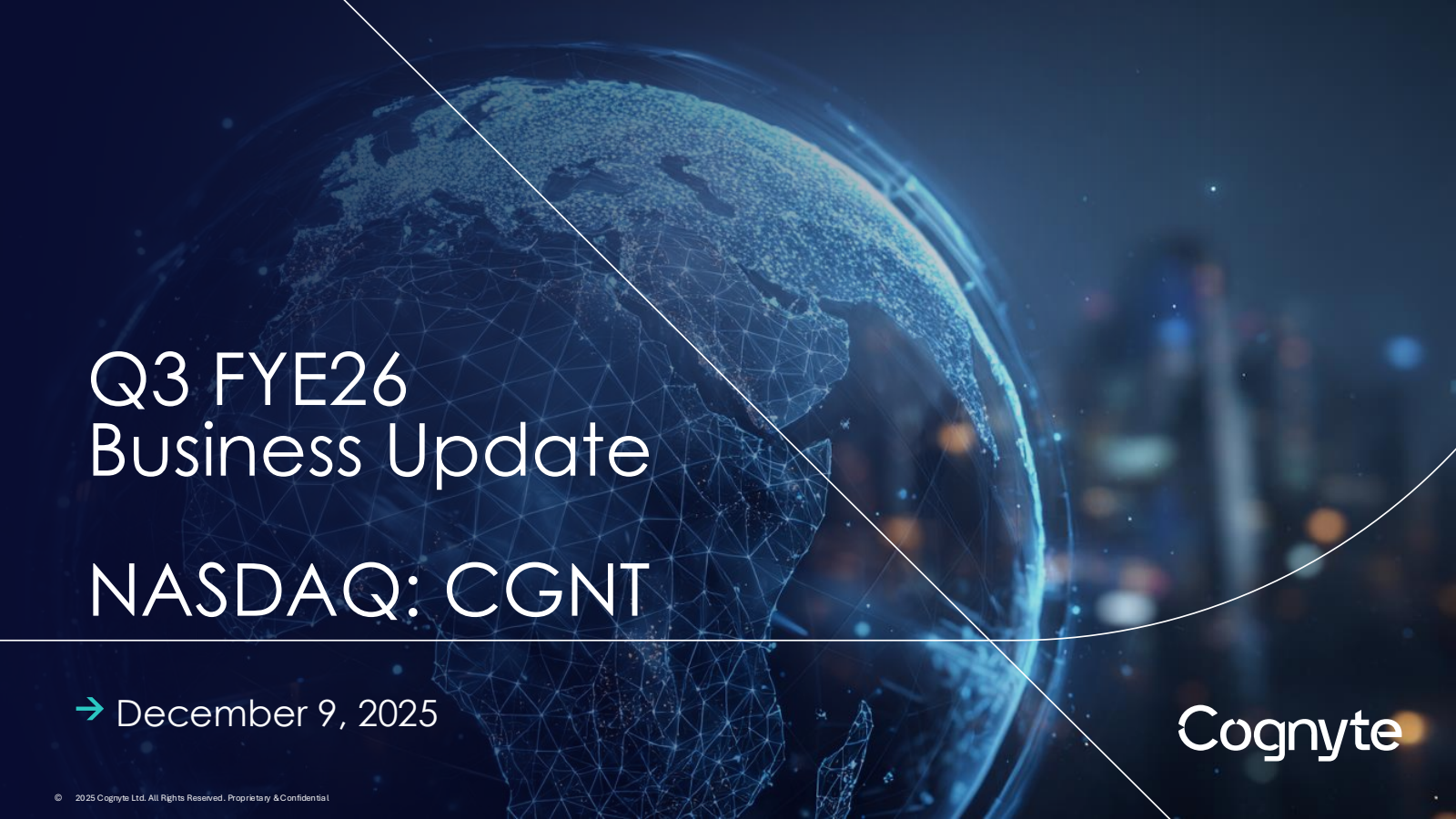 Cognyte Software's Q3 2026 Slide Deck