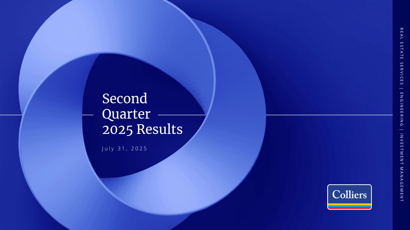 Colliers International Group's Q2 2025 Slide Deck