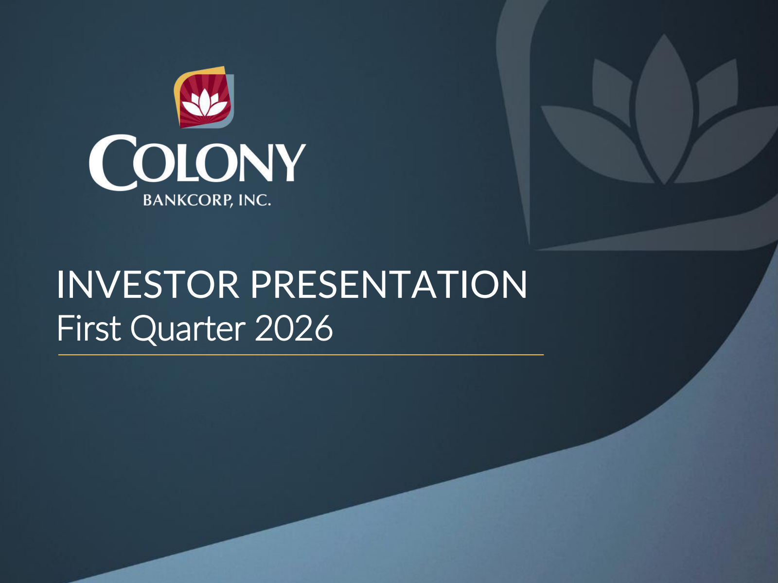 Colony Bankcorp's Q1 2026 Slide Deck