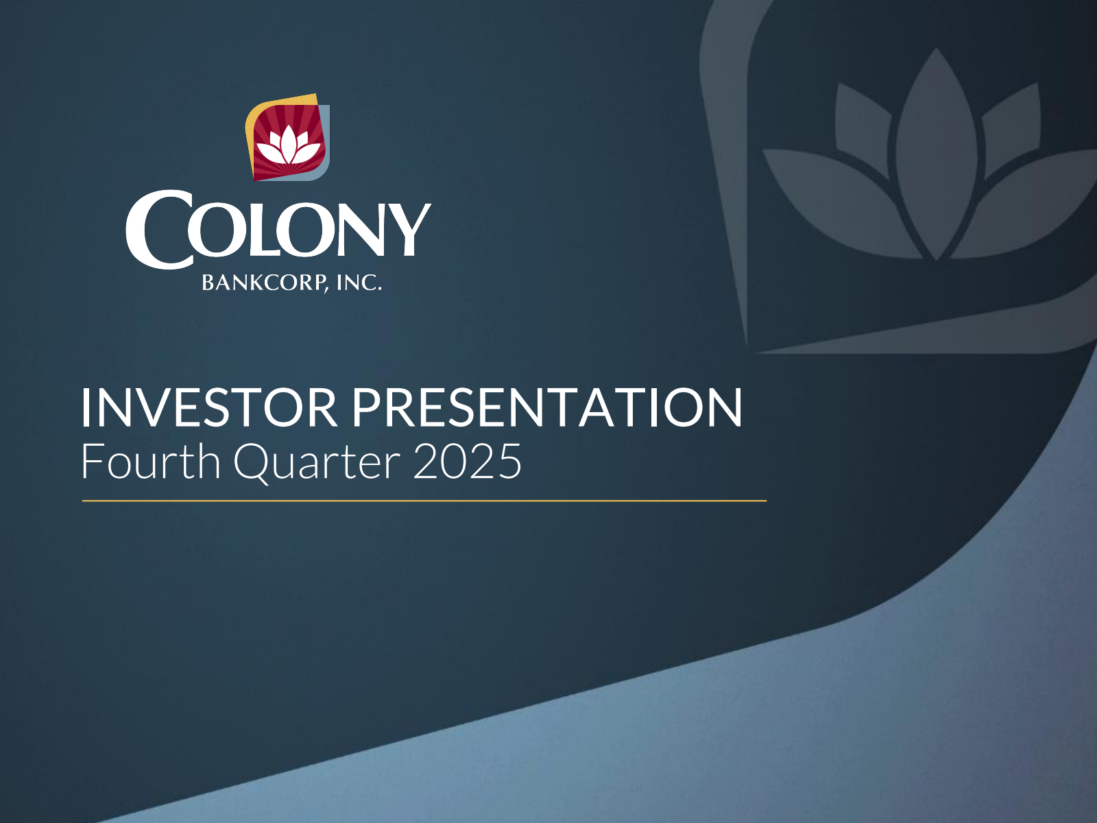 Colony Bankcorp's Q4 2025 Slide Deck