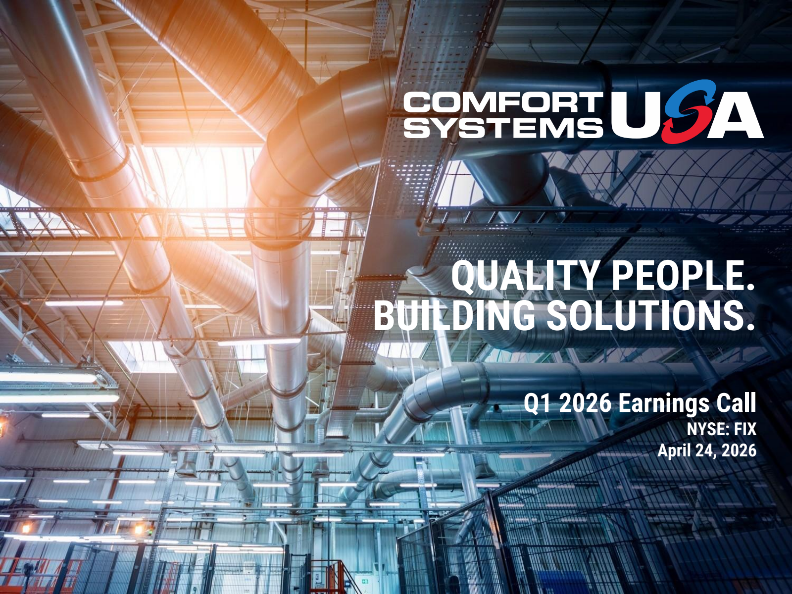 Comfort Systems USA's Q1 2026 Slide Deck