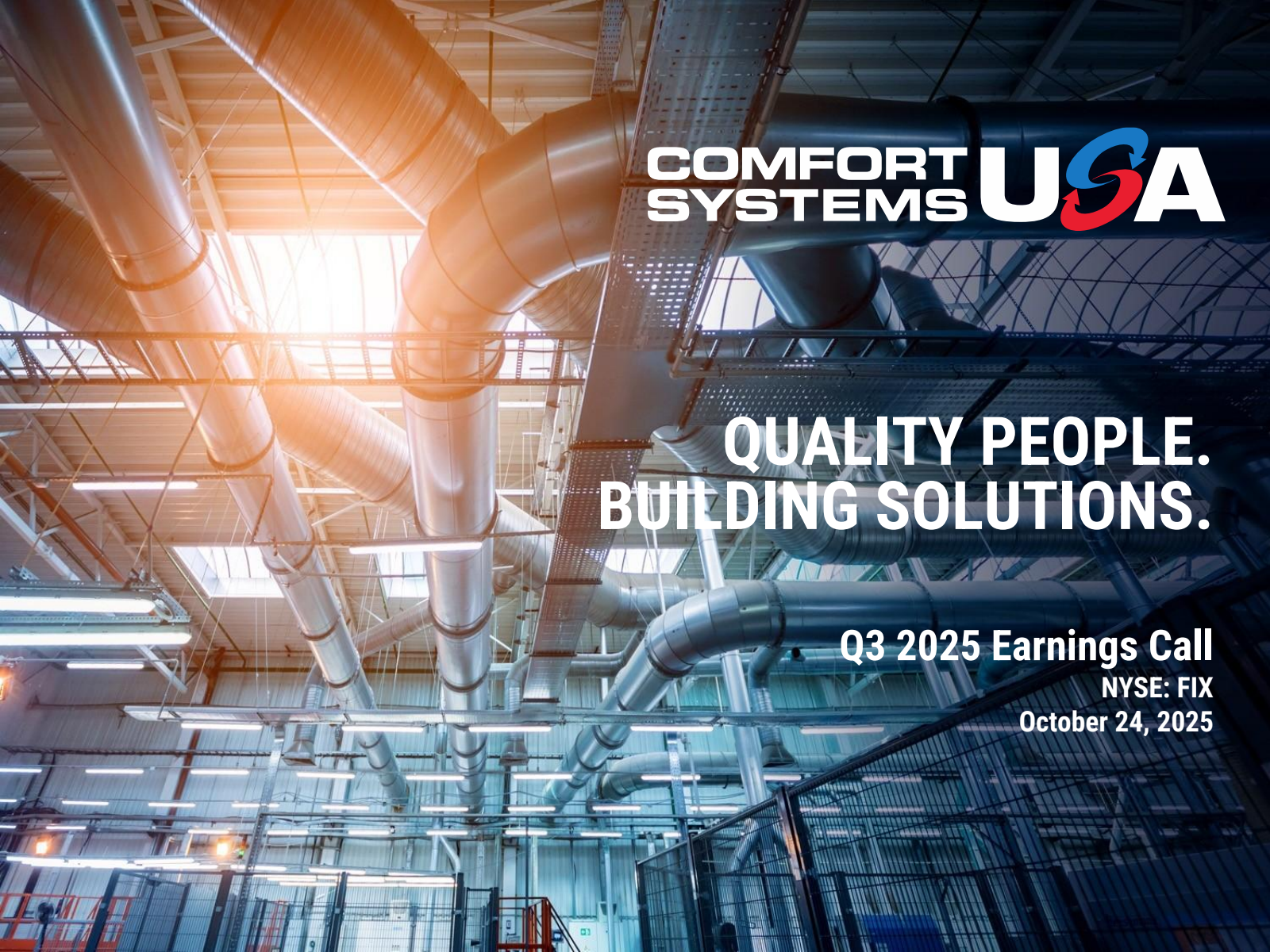 Comfort Systems USA's Q3 2025 Slide Deck