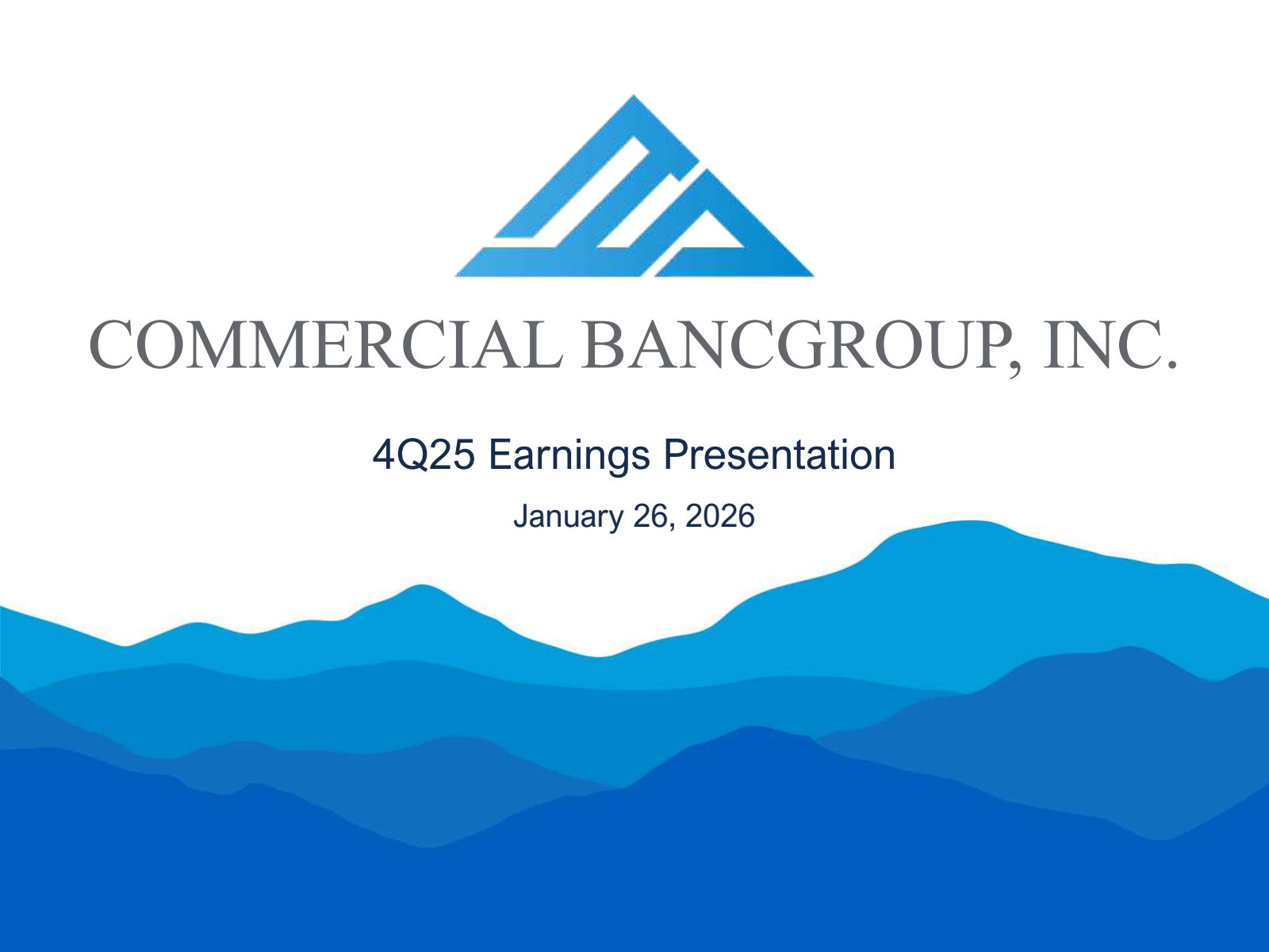 Commercial Bancgroup's Q4 2025 Slide Deck
