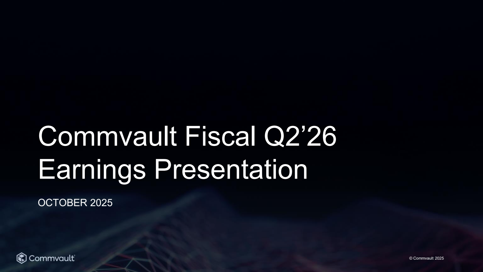 CommVault Systems' Q2 2026 Slide Deck