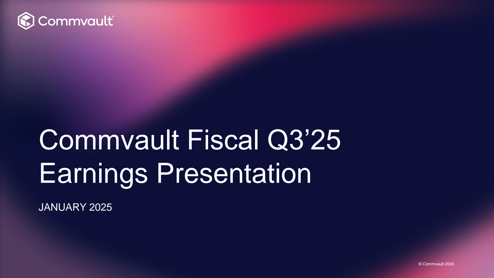 CommVault Systems' Q3 2025 Slide Deck