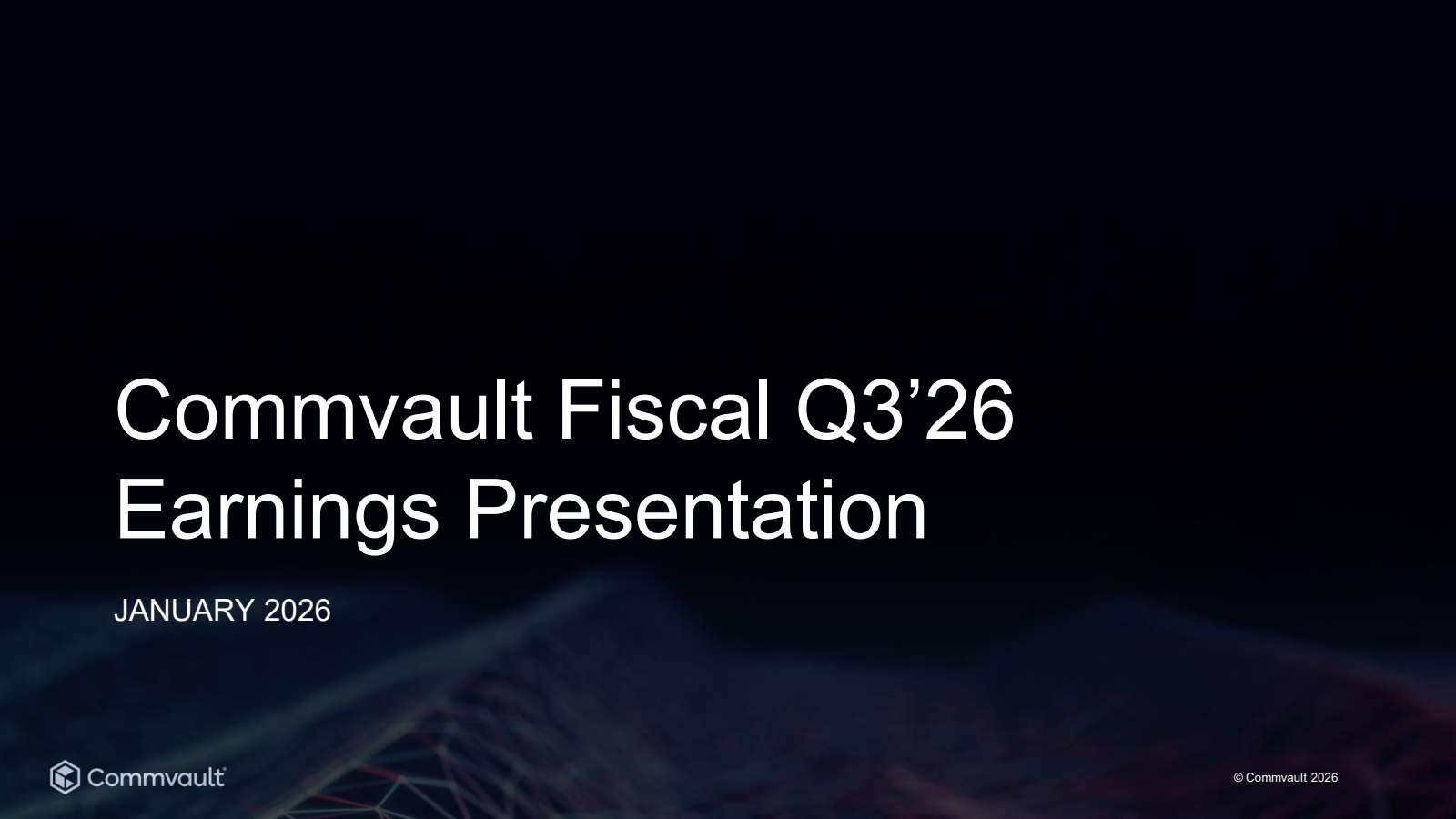 CommVault Systems' Q3 2026 Slide Deck