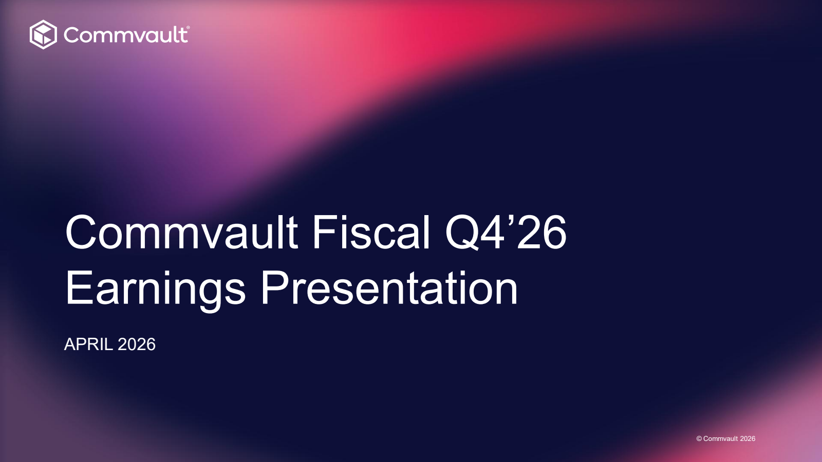 CommVault Systems' Q4 2026 Slide Deck