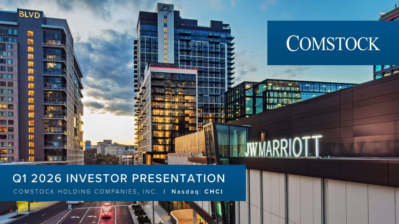 Comstock Holding Companies' Q1 2026 Slide Deck