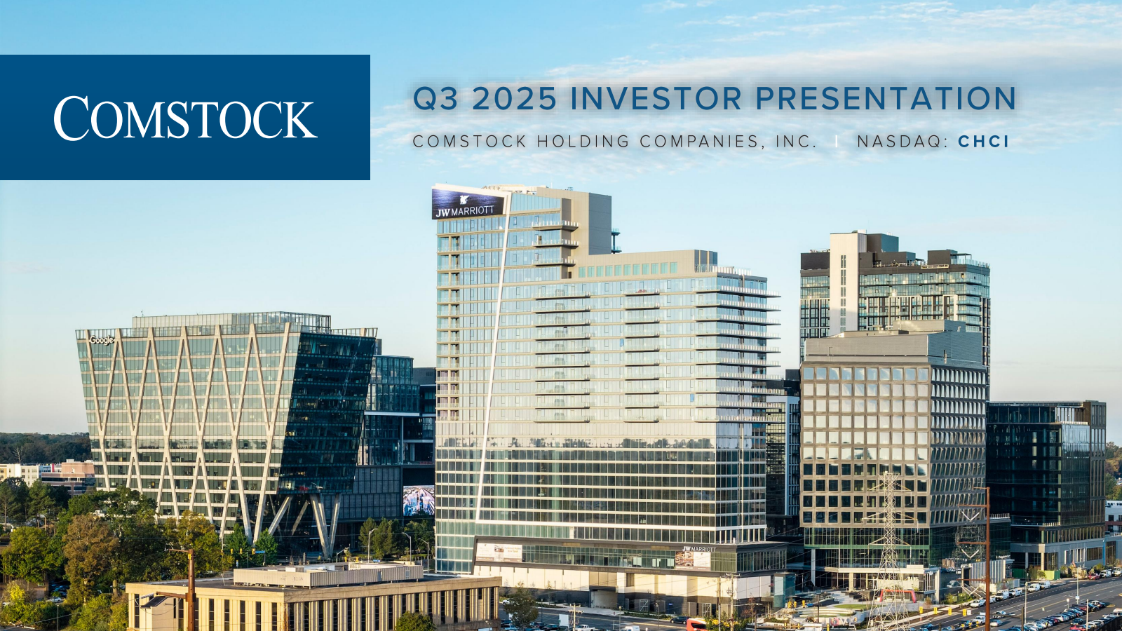 Comstock Holding Companies' Q3 2025 Slide Deck
