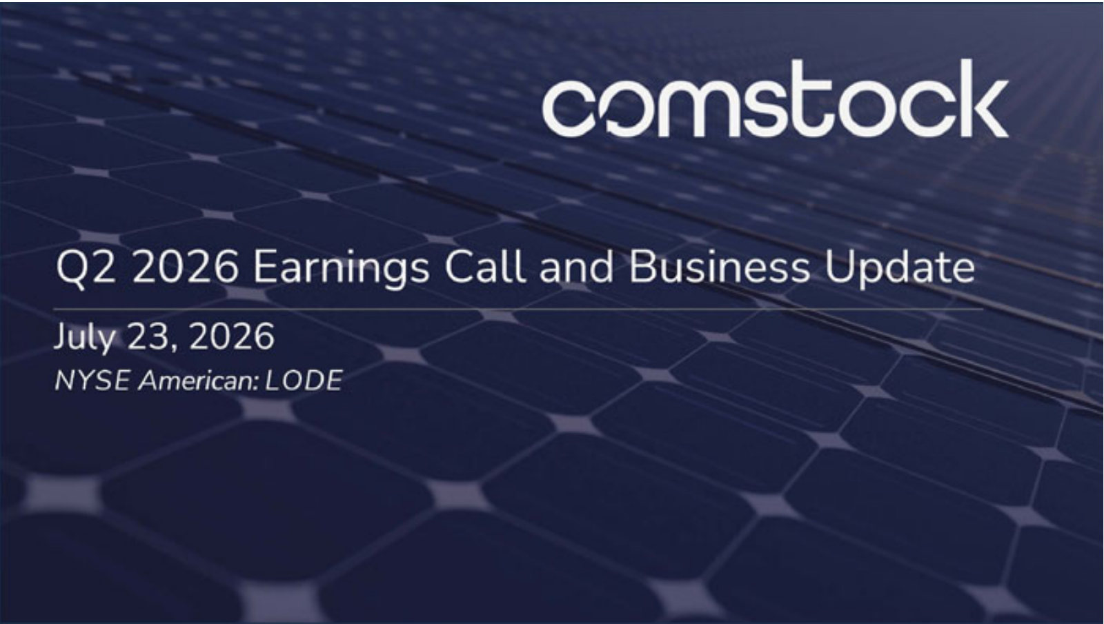 Comstock's Q2 2026 Slide Deck