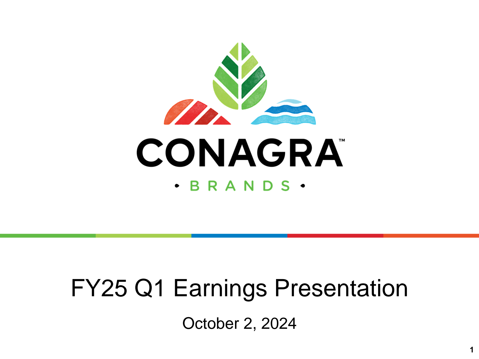 Conagra Brands' Q1 2025 Prepared Remarks Slide Deck