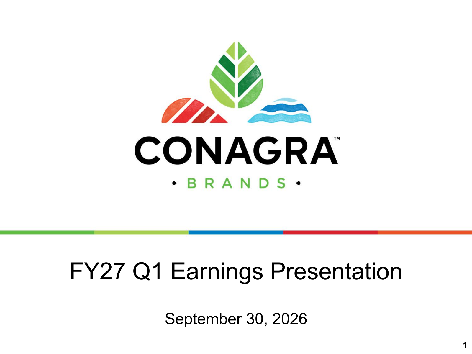 Conagra Brands' Q1 2027 Prepared Remarks Slide Deck