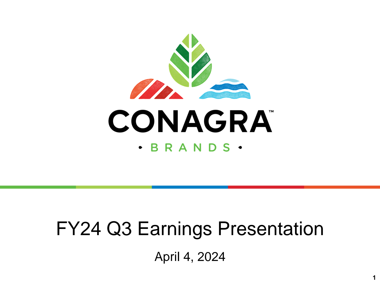 Conagra Brands' Q3 2024 Prepared Remarks Slide Deck