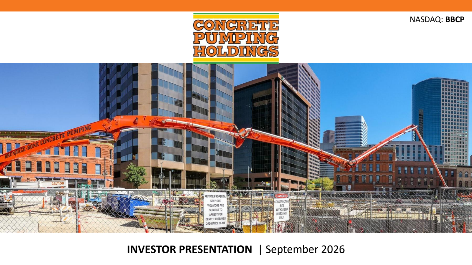 Concrete Pumping's Q3 2026 Slide Deck