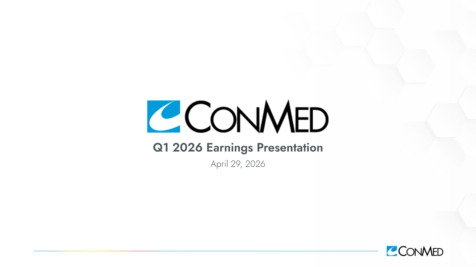 CONMED's Q1 2026 Slide Deck