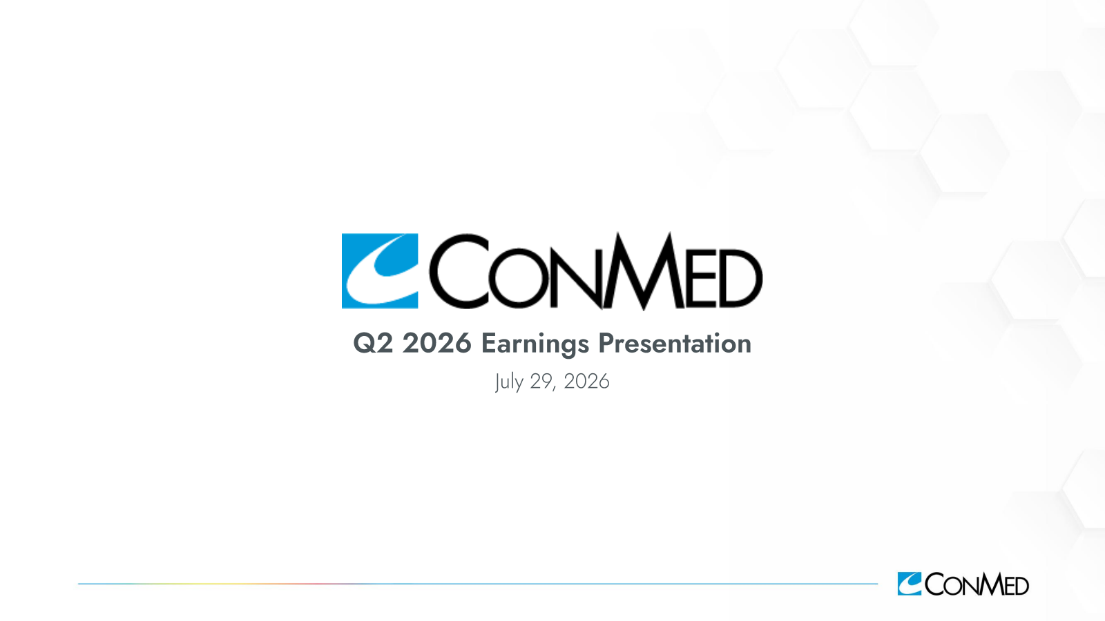 CONMED's Q2 2026 Slide Deck