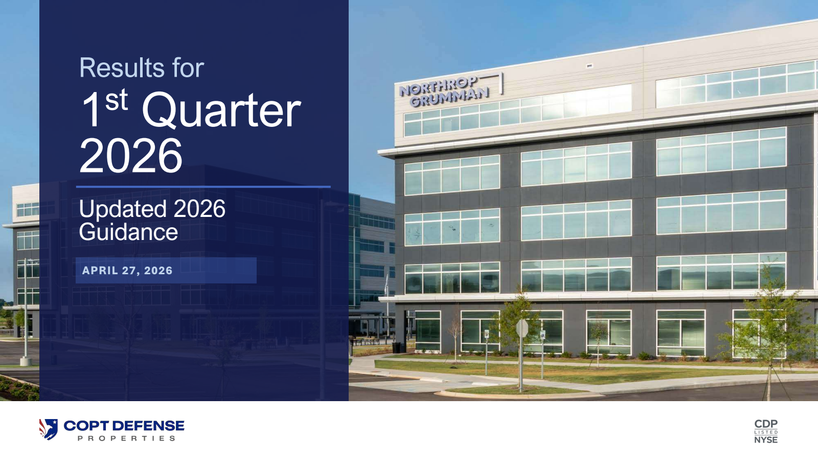 COPT Defense Properties' Q1 2026 Slide Deck
