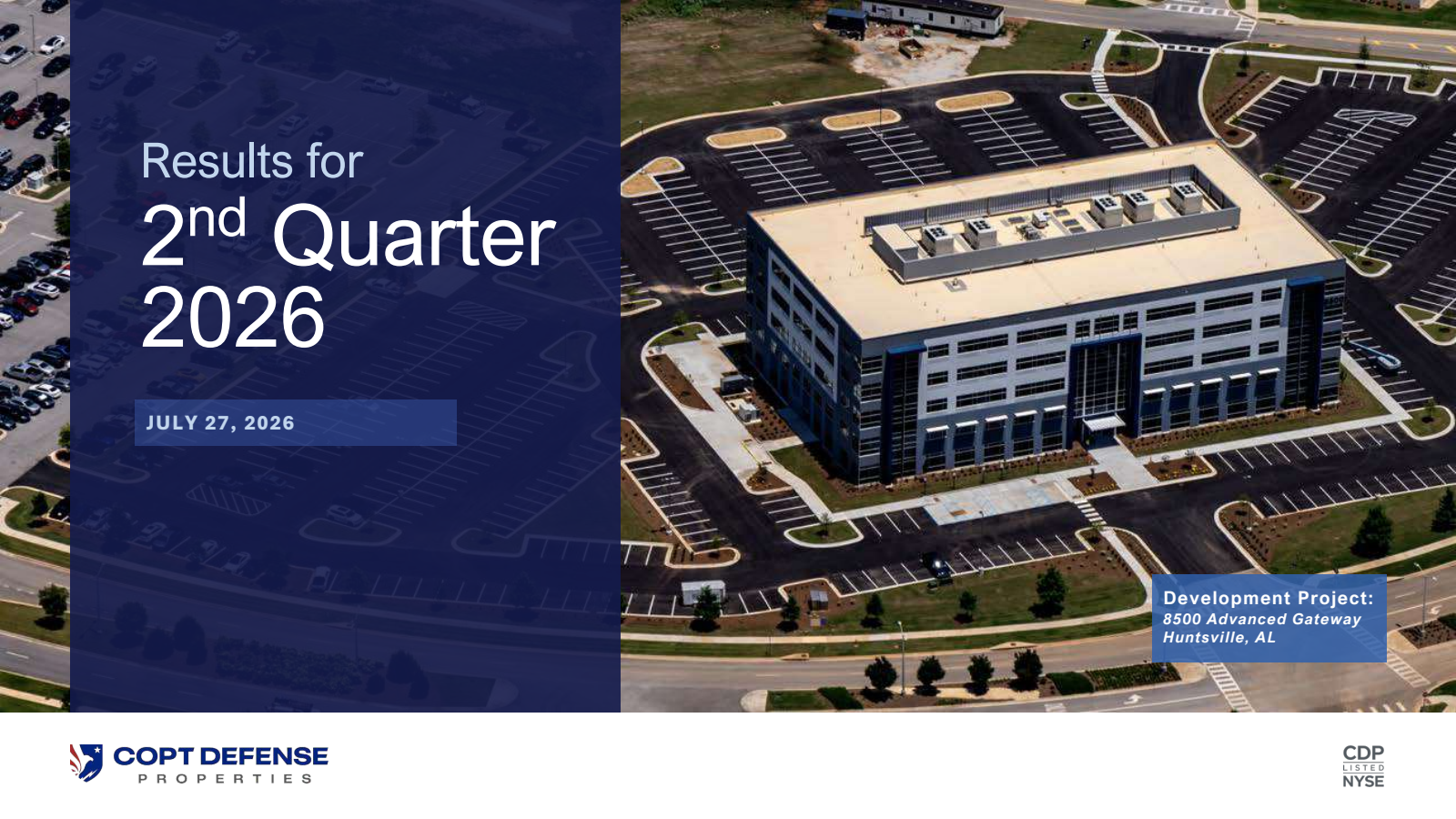 COPT Defense Properties' Q2 2026 Slide Deck