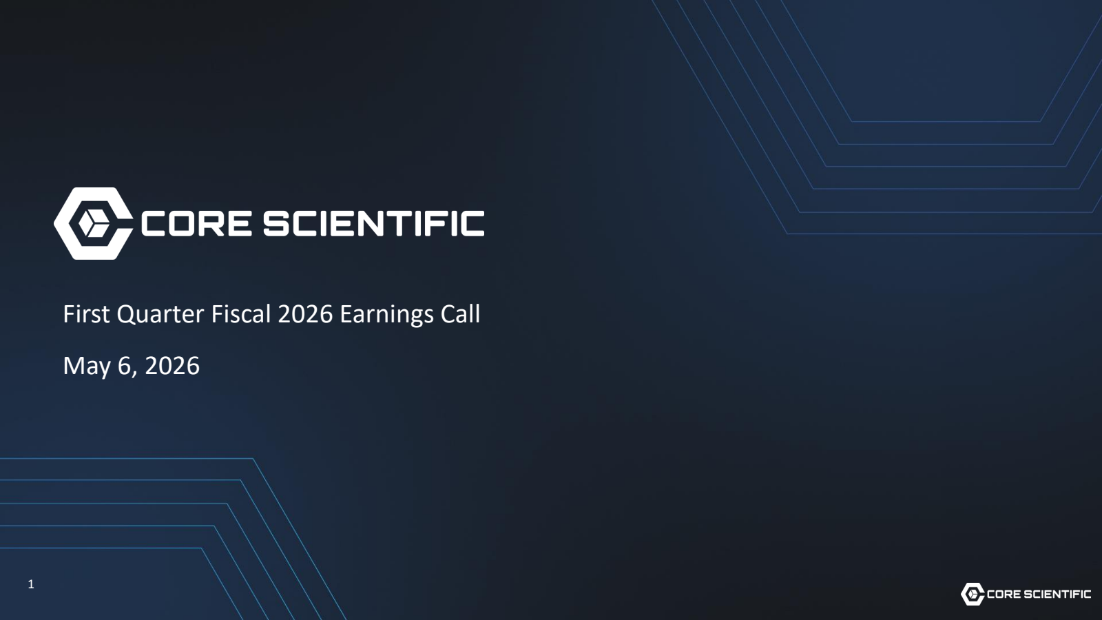 Core Scientific's Q1 2026 Slide Deck