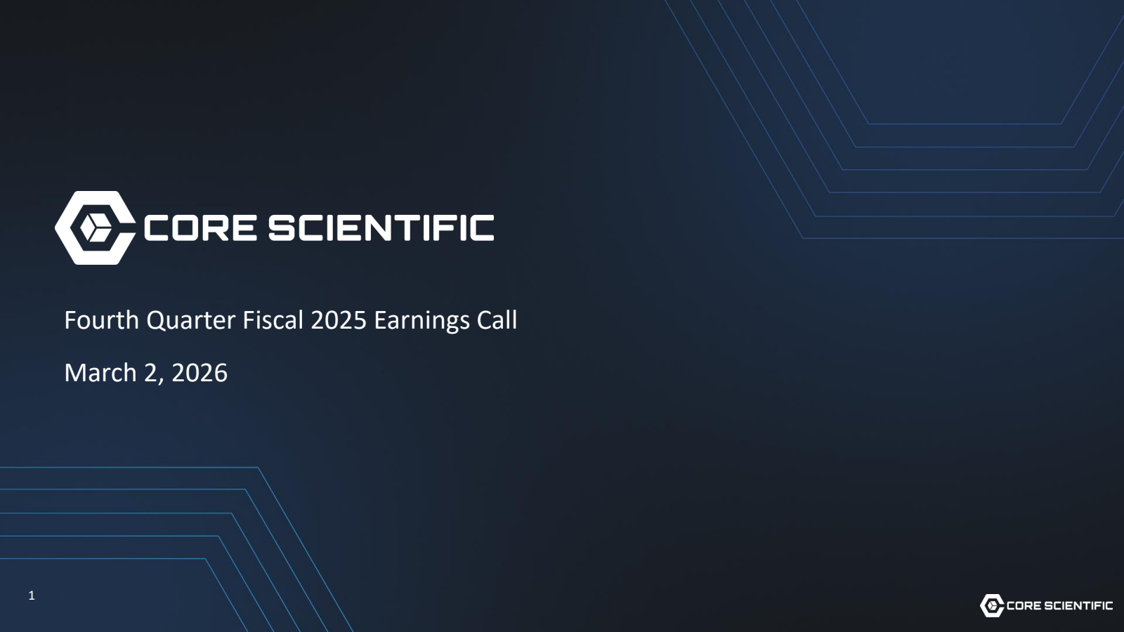 Core Scientific's Q4 2025 Slide Deck