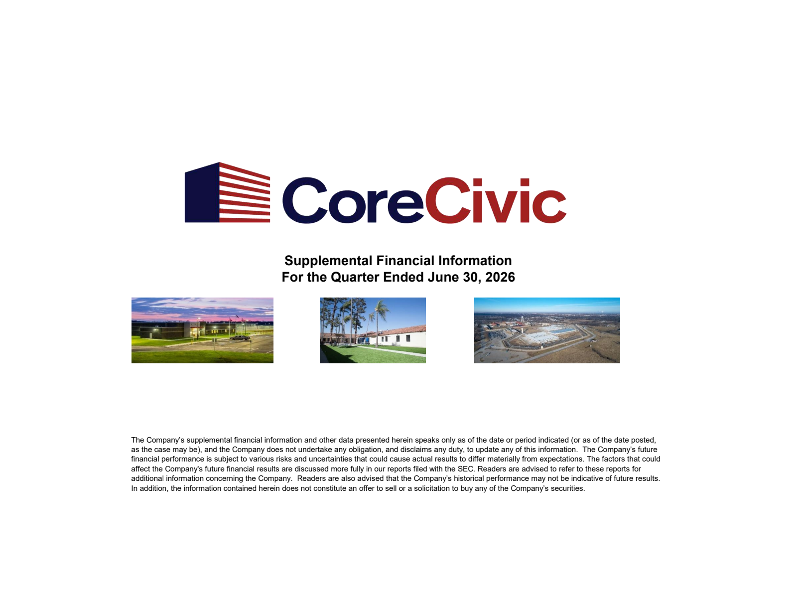CoreCivic's Q2 2026 Slide Deck