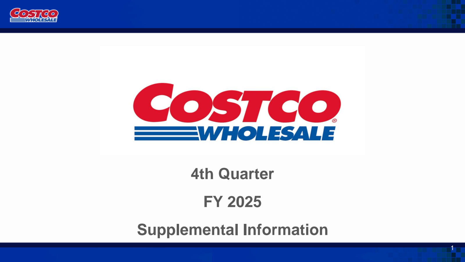 Costco Wholesale's Q4 2025 Slide Deck