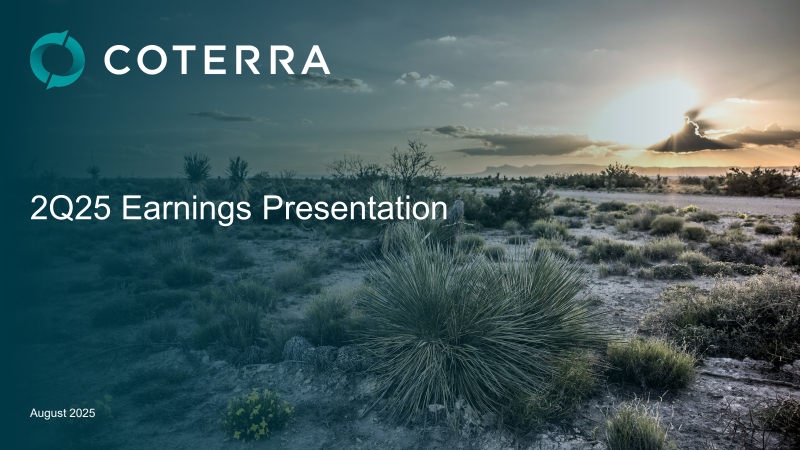 Coterra Energy's Q2 2025 Slide Deck