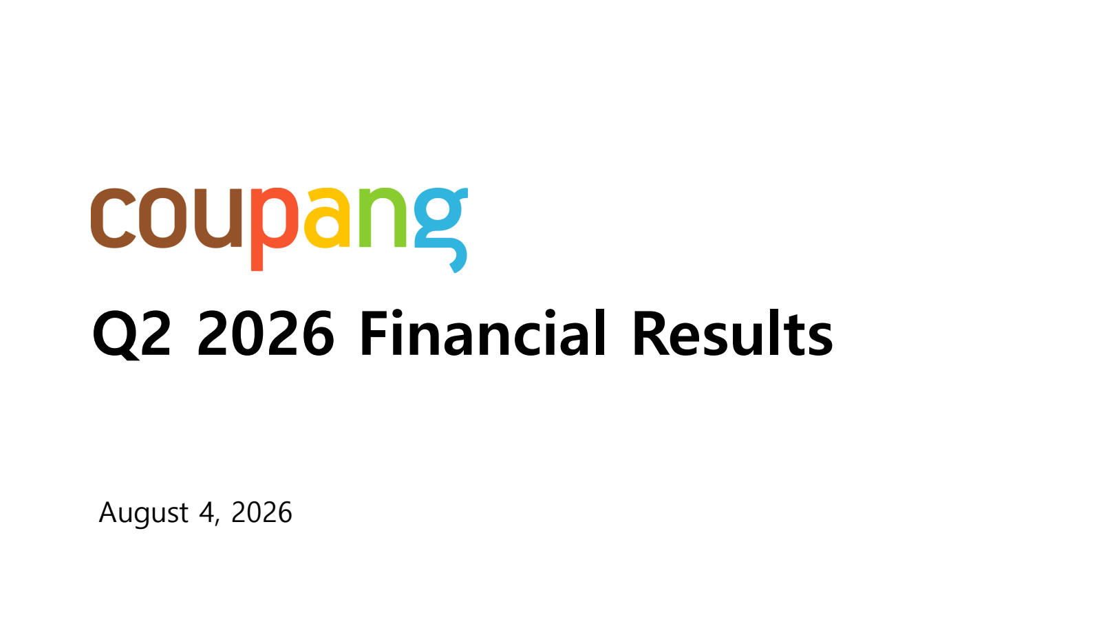 Coupang's Q2 2026 Slide Deck