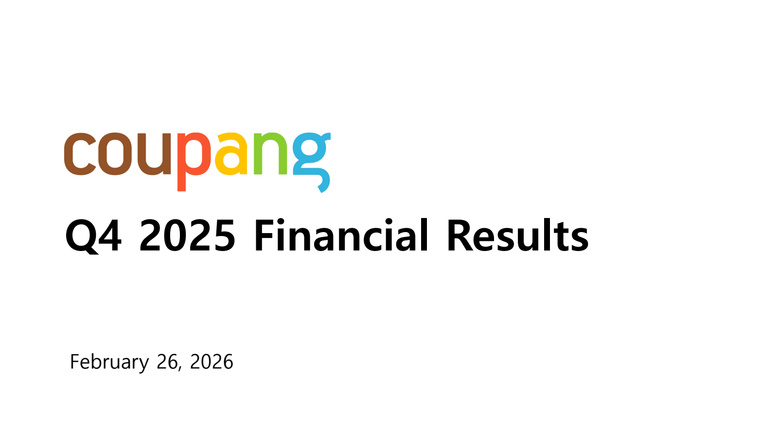 Coupang's Q4 2025 Slide Deck