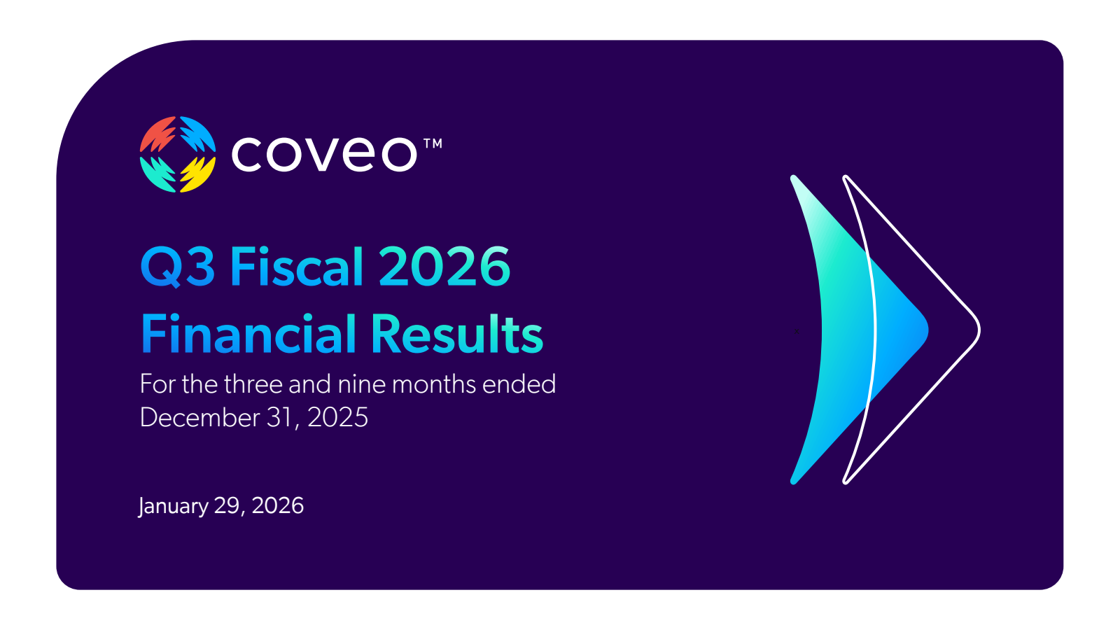 Coveo Solutions' Q3 2026 Slide Deck