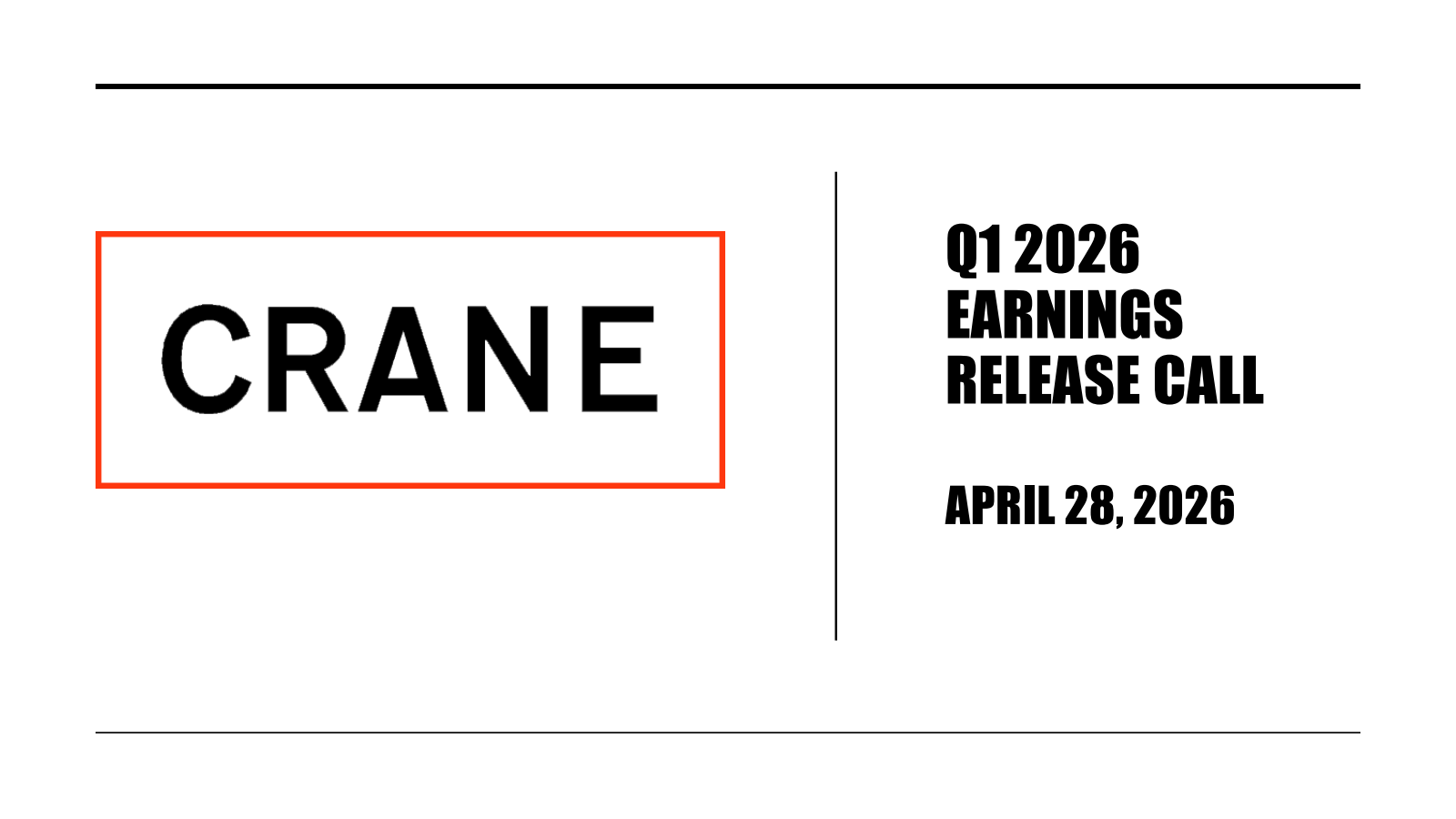 Crane's Q1 2026 Slide Deck
