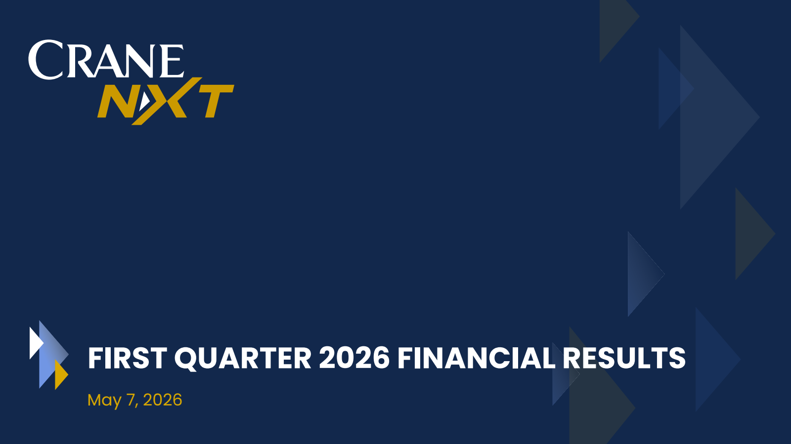 Crane NXT's Q1 2026 Slide Deck