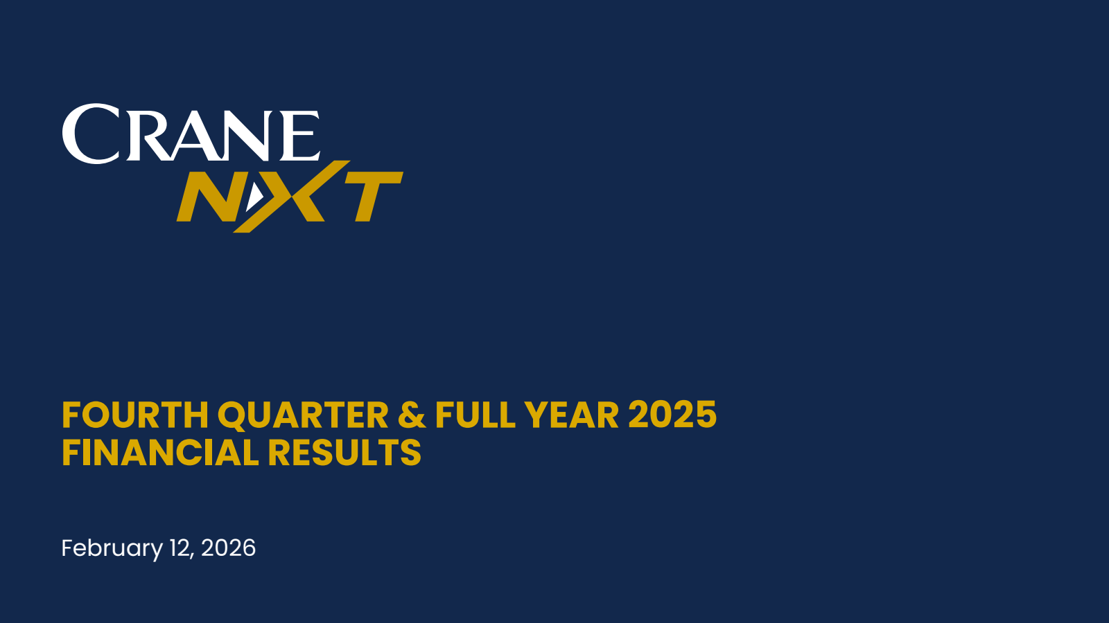 Crane NXT's Q4 2025 Slide Deck