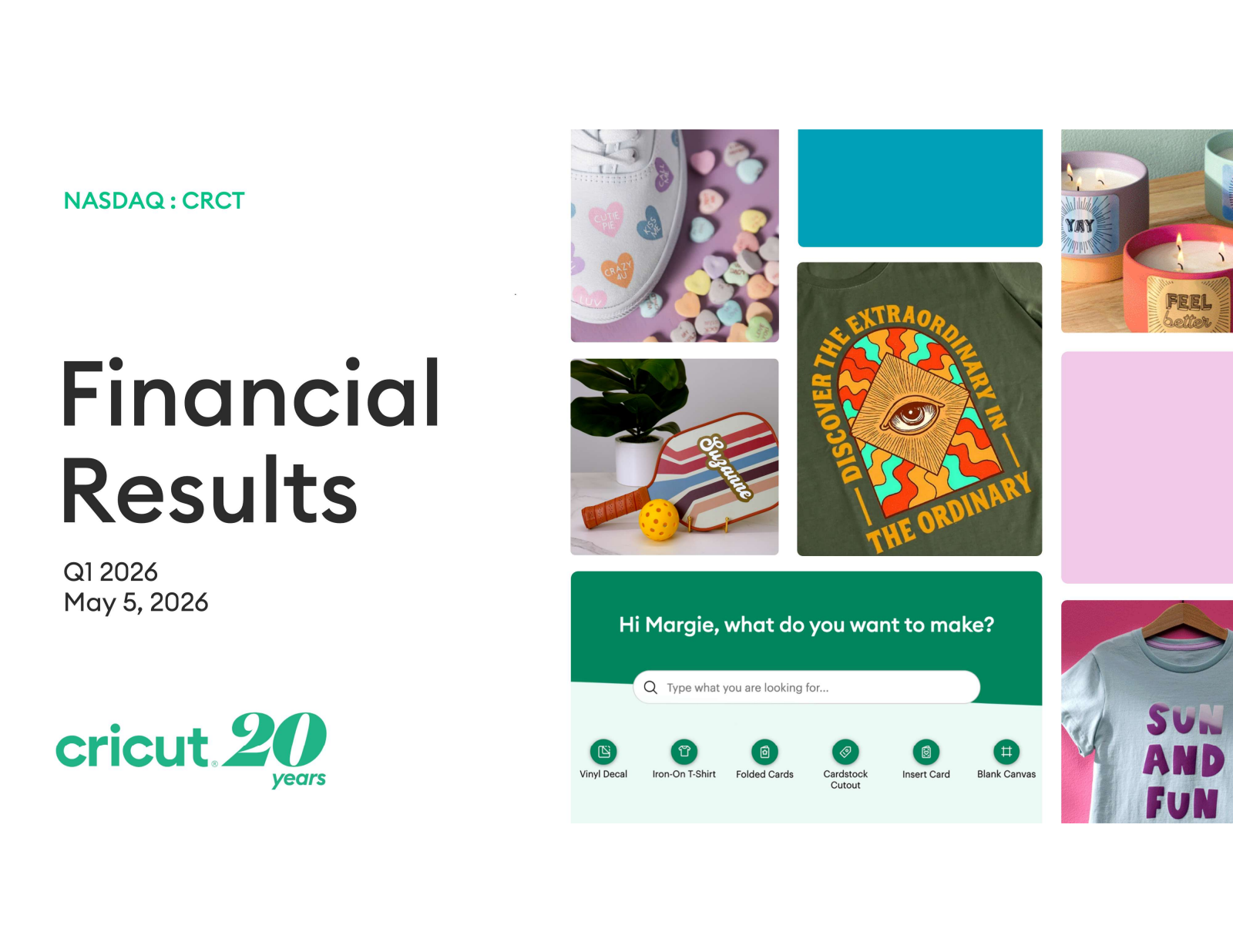 Cricut's Q1 2026 Slide Deck