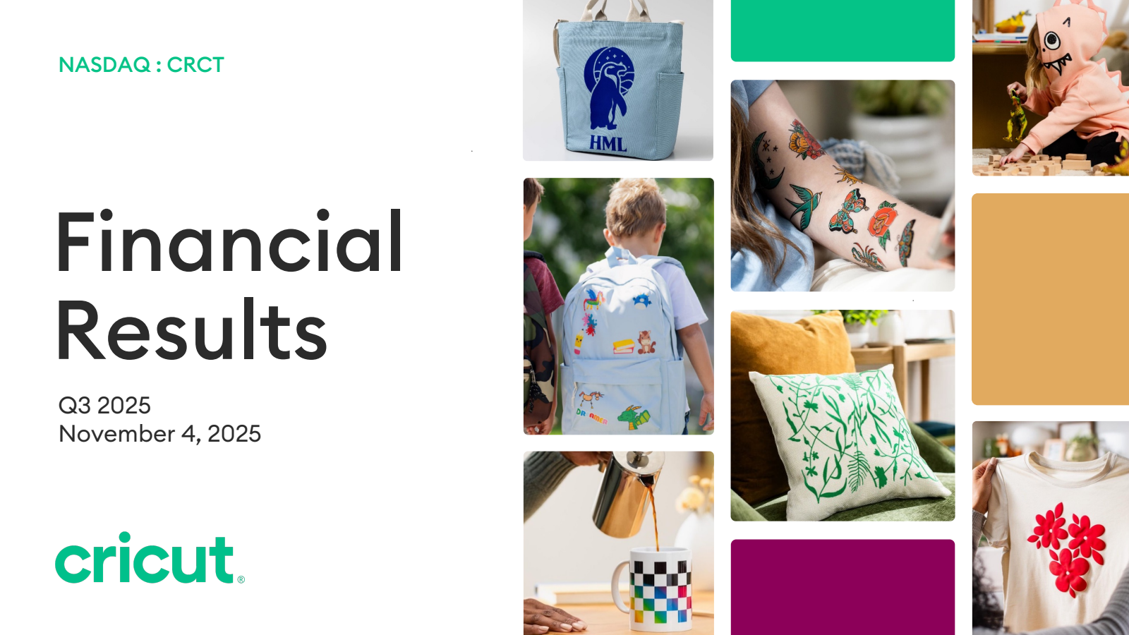 Cricut's Q3 2025 Slide Deck
