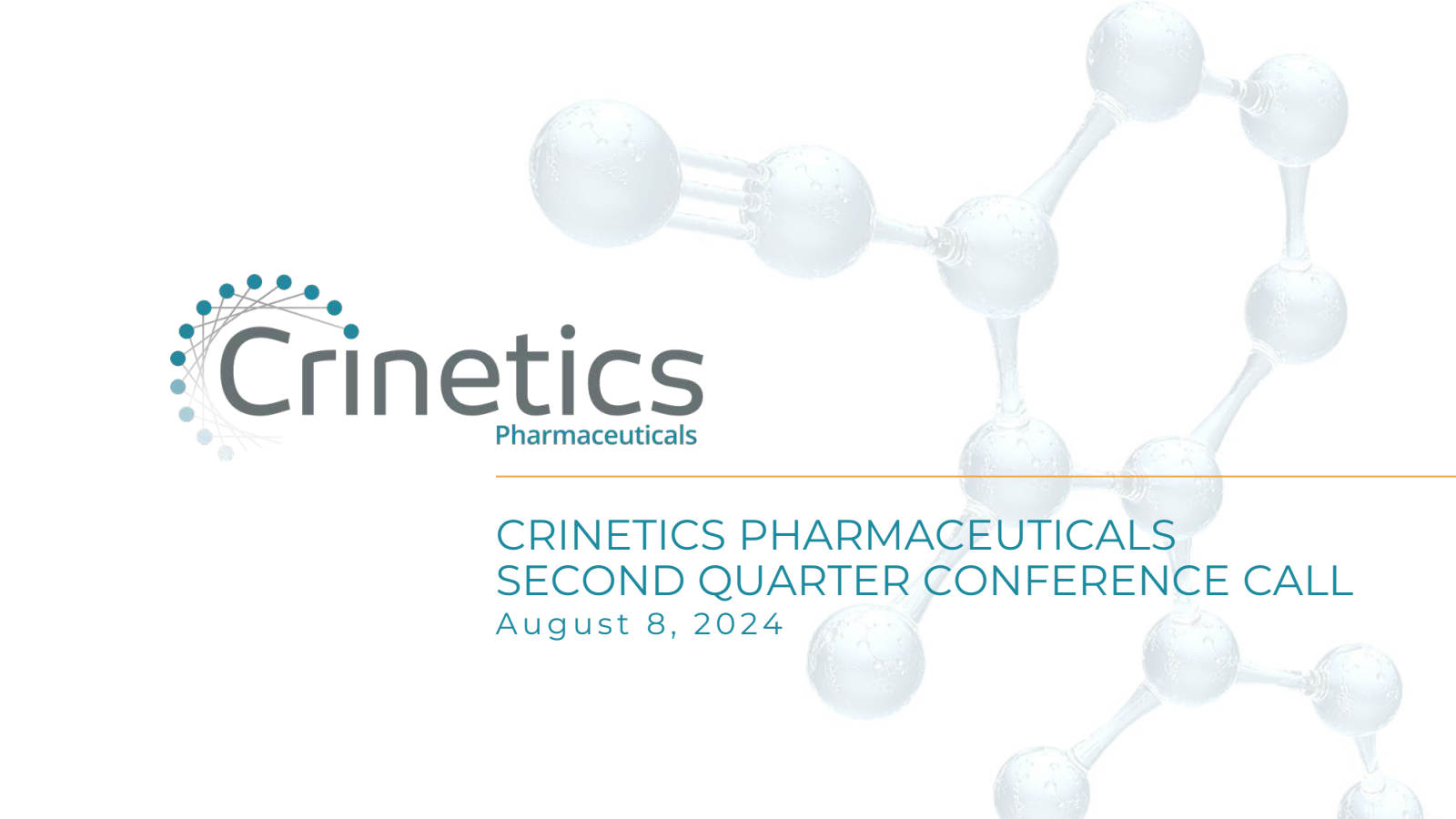 Crinetics Pharmaceuticals' Q2 2024 Slide Deck