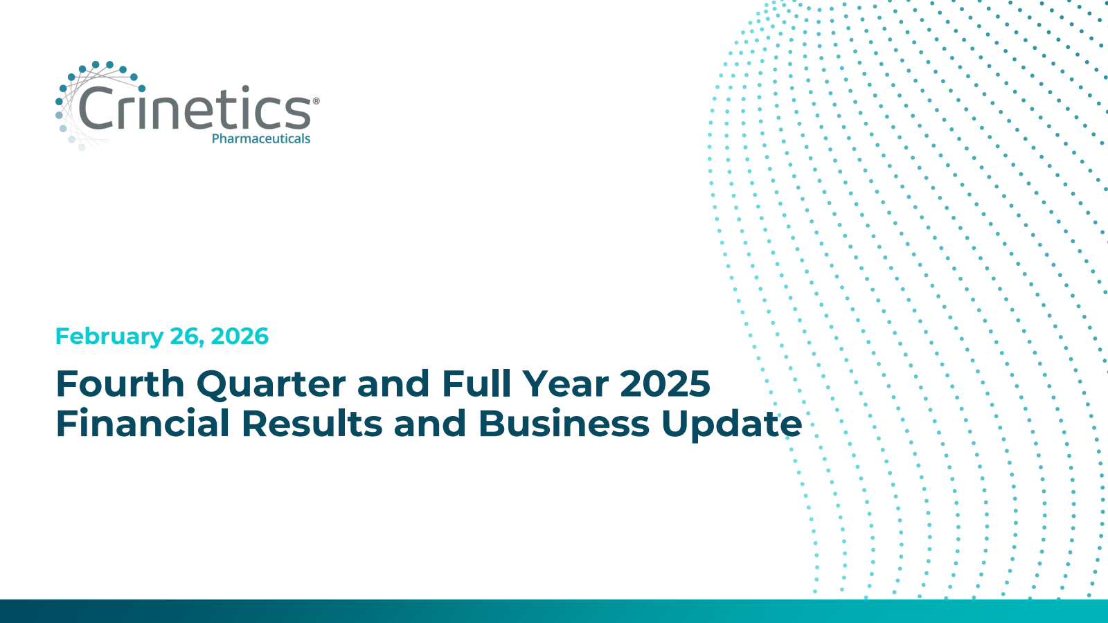 Crinetics Pharmaceuticals' Q4 2025 Slide Deck