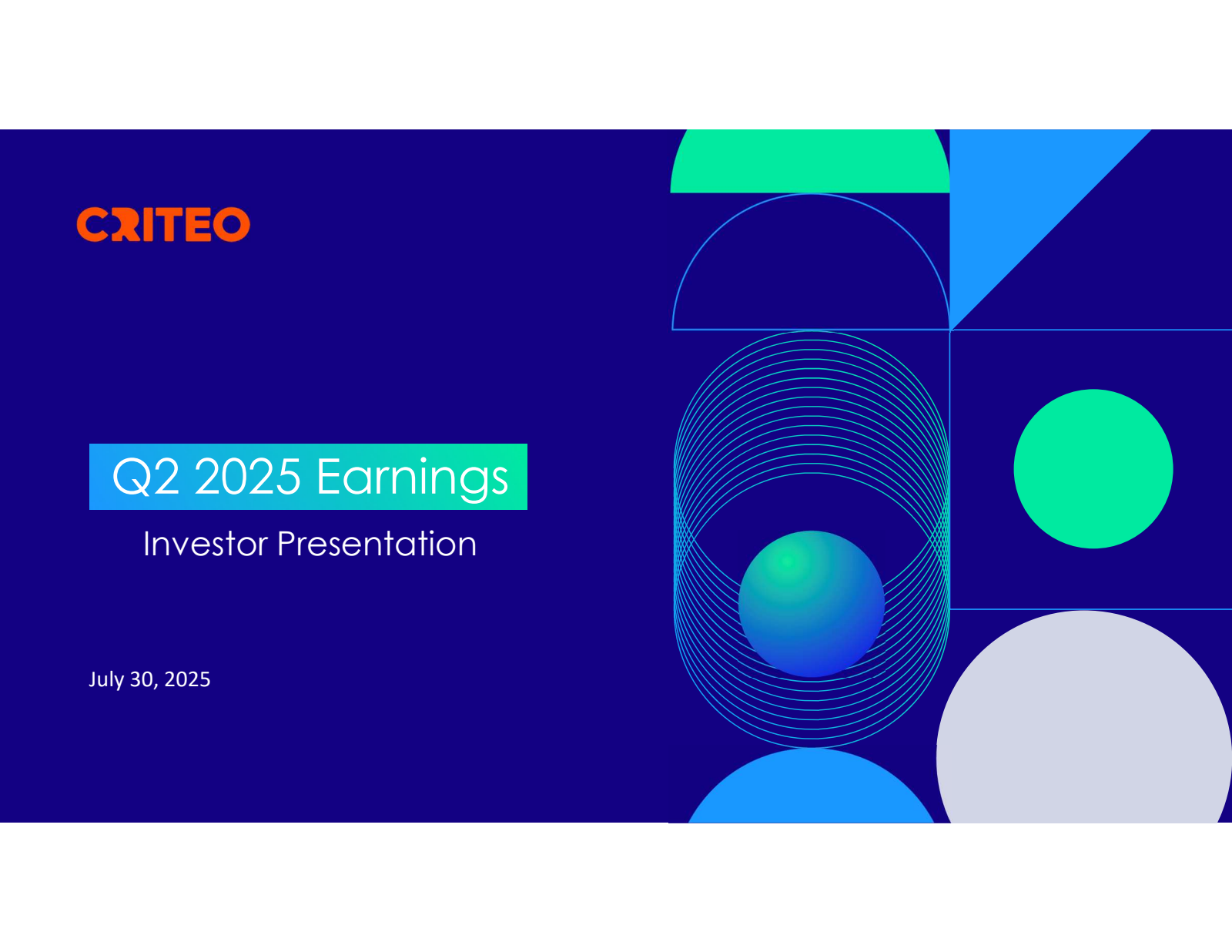 Criteo's Q2 2025 Slide Deck