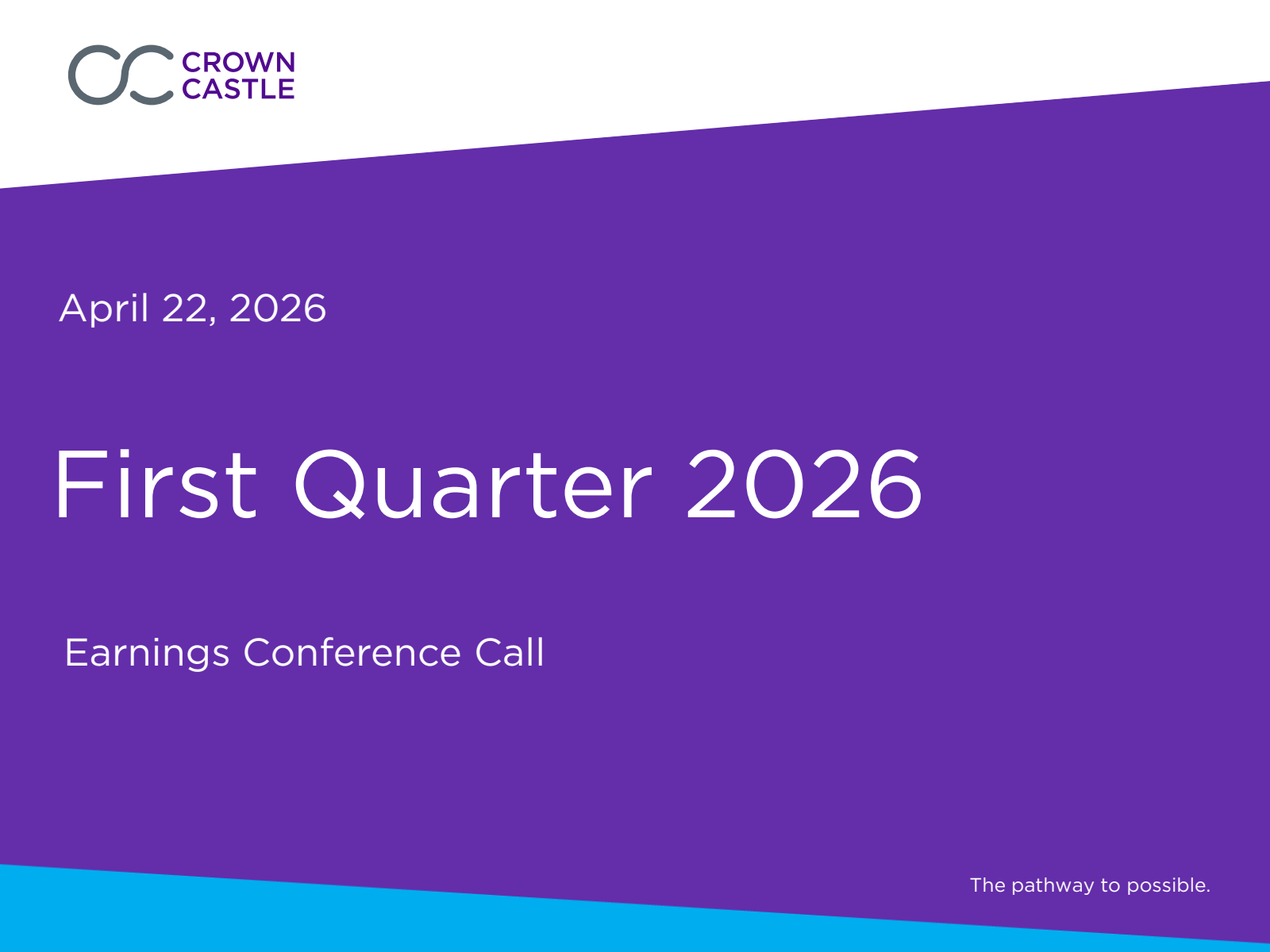Crown Castle's Q1 2026 Slide Deck