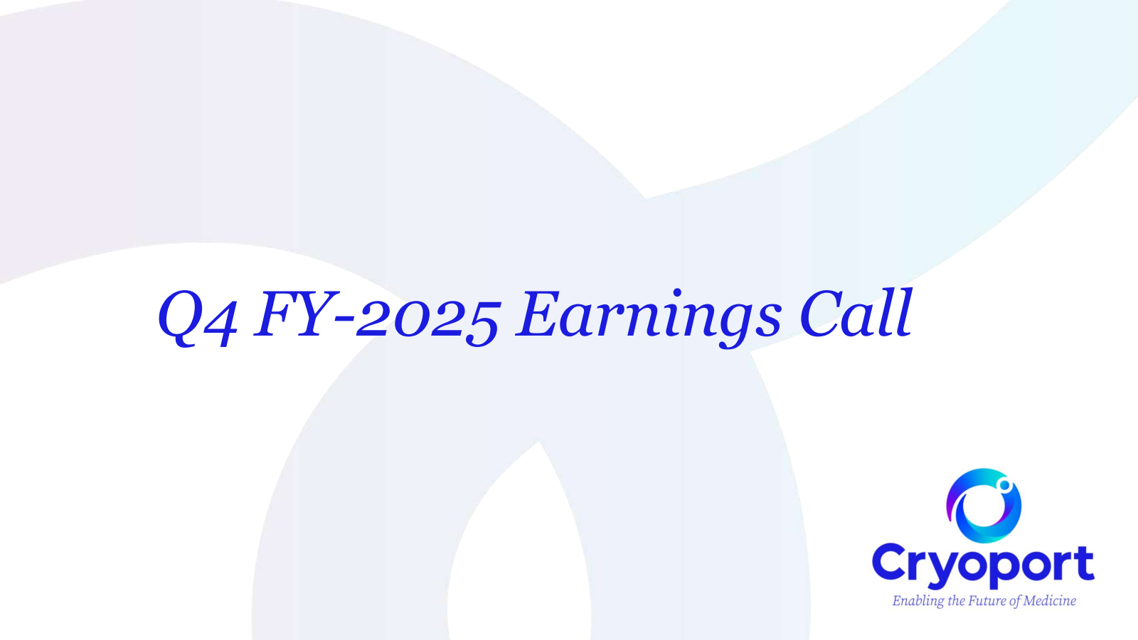 CryoPort's Q4 2025 Slide Deck