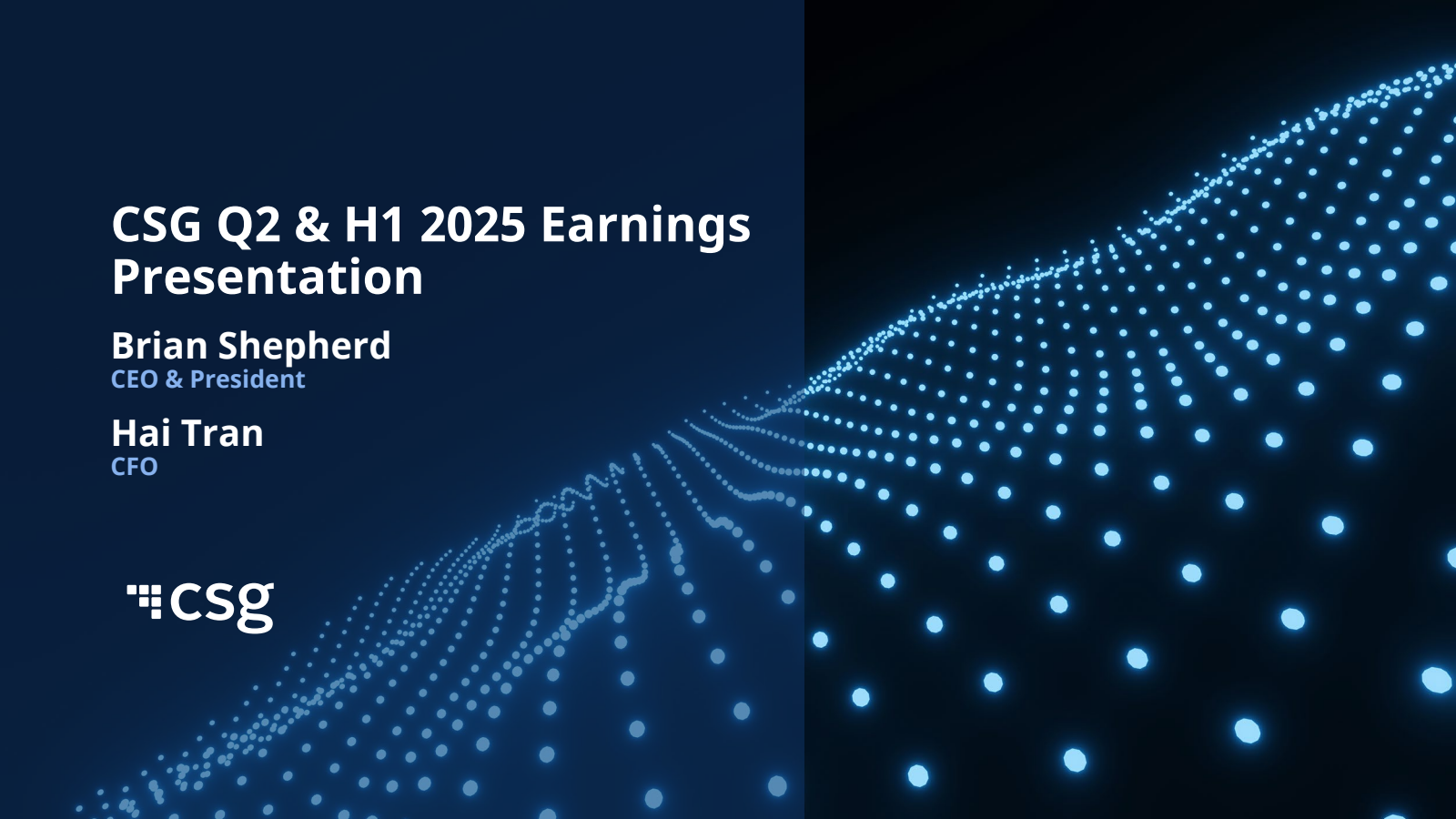 CSG Systems International's Q2 2025 Slide Deck