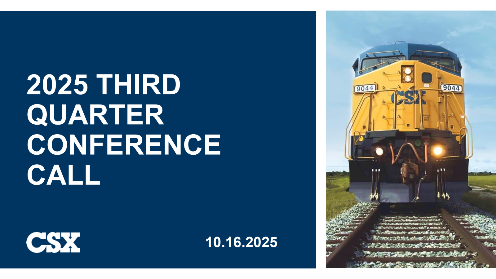 CSX's Q3 2025 Slide Deck