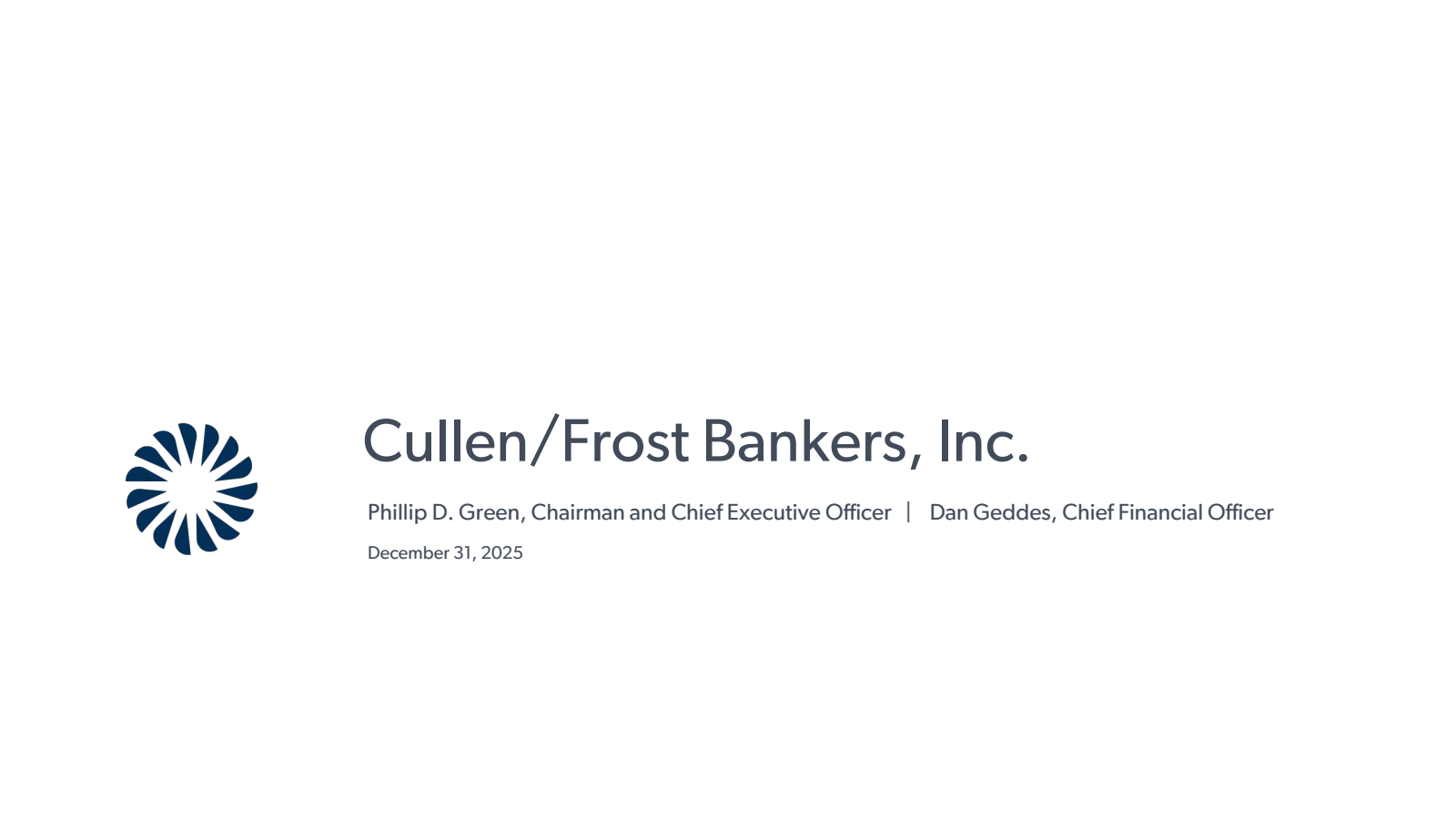 Cullen/Frost Bankers' Q4 2025 Slide Deck