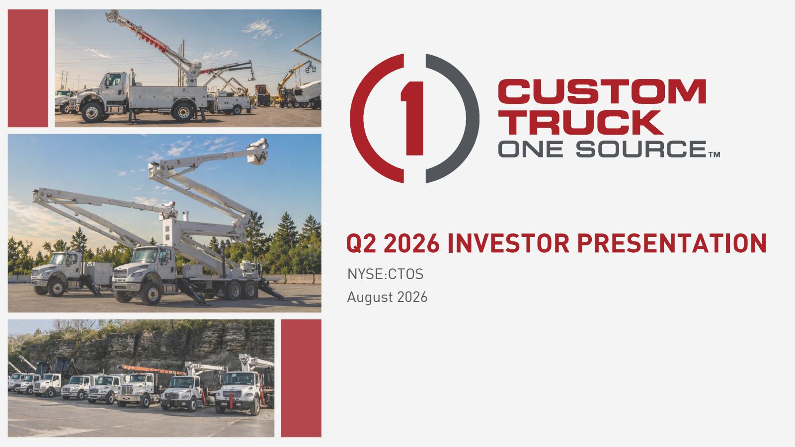 Custom Truck One Source's Q2 2026 Slide Deck