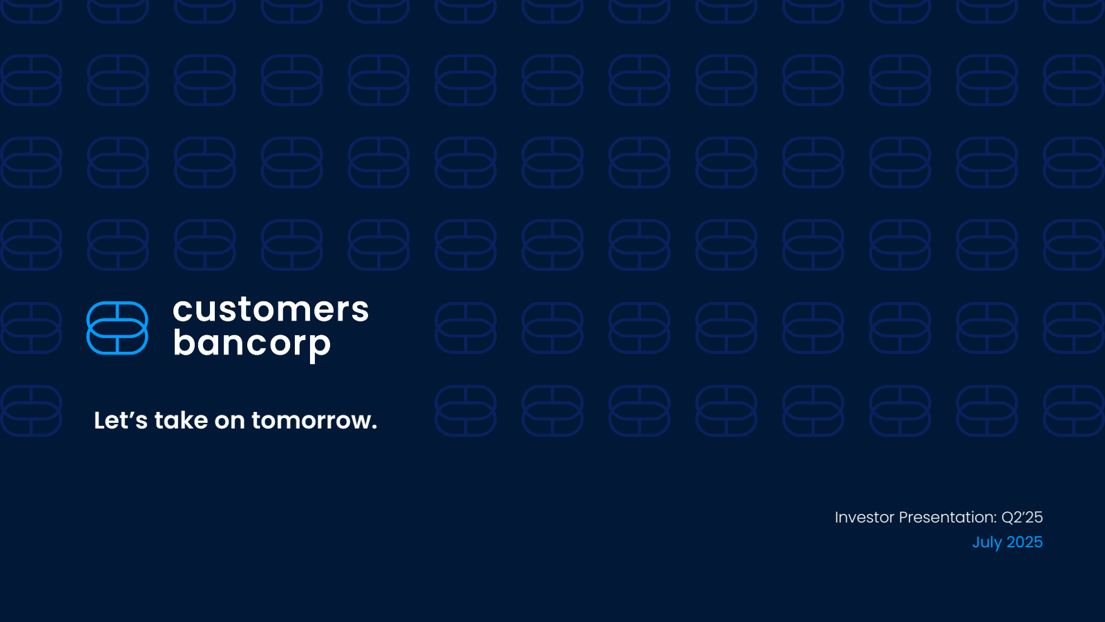 Customers Bancorp's Q2 2025 Slide Deck