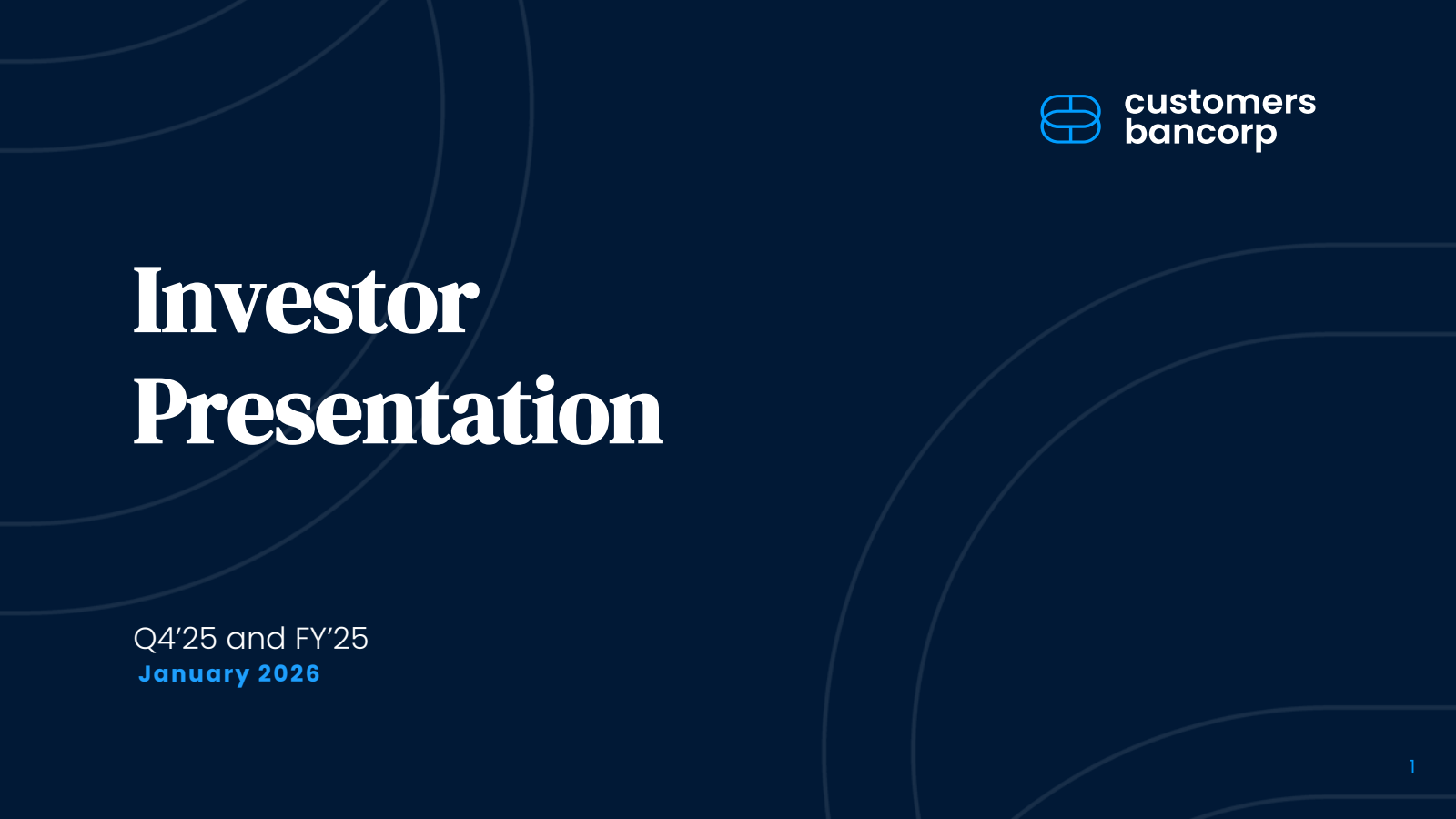 Customers Bancorp's Q4 2025 Slide Deck
