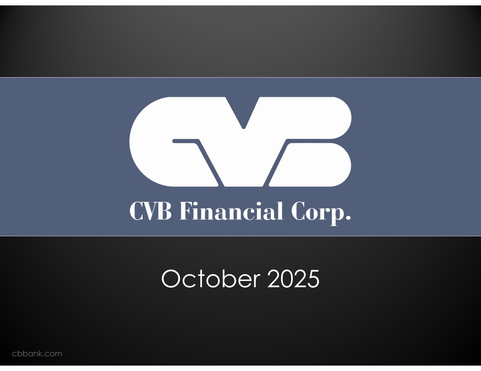 CVB Financial's Q3 2025 Slide Deck